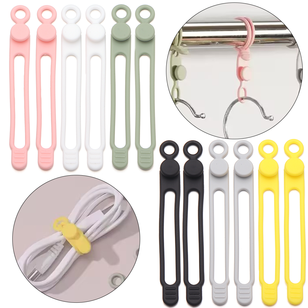 Travel Cable Organizer - 4pcs/lot Colorful Silicone Cable Ties Cord