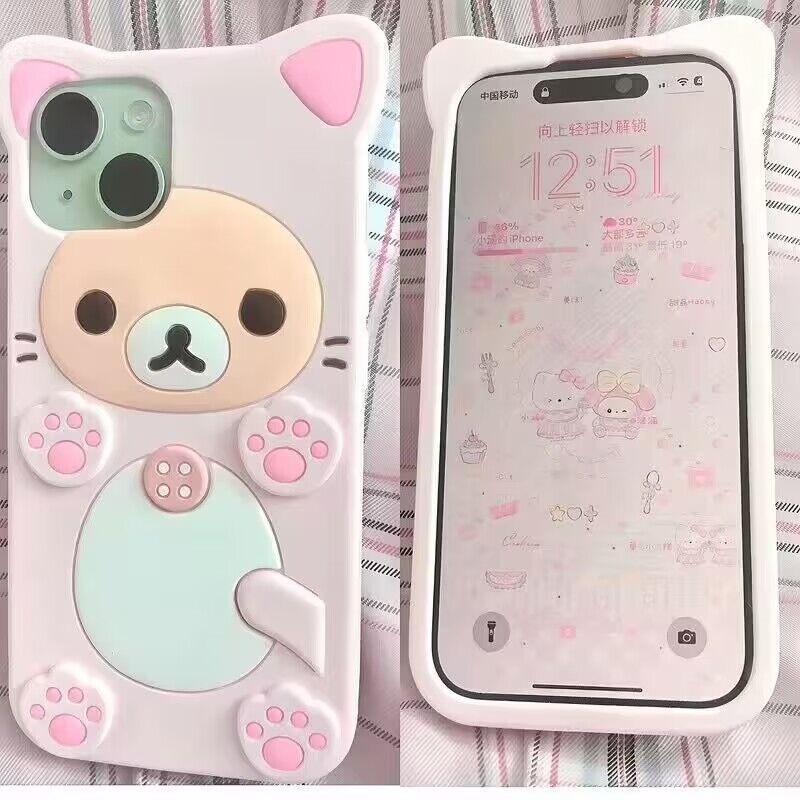 Tech Accessories Iphone - 3D Cute Rilakkuma Soft Phone Case
