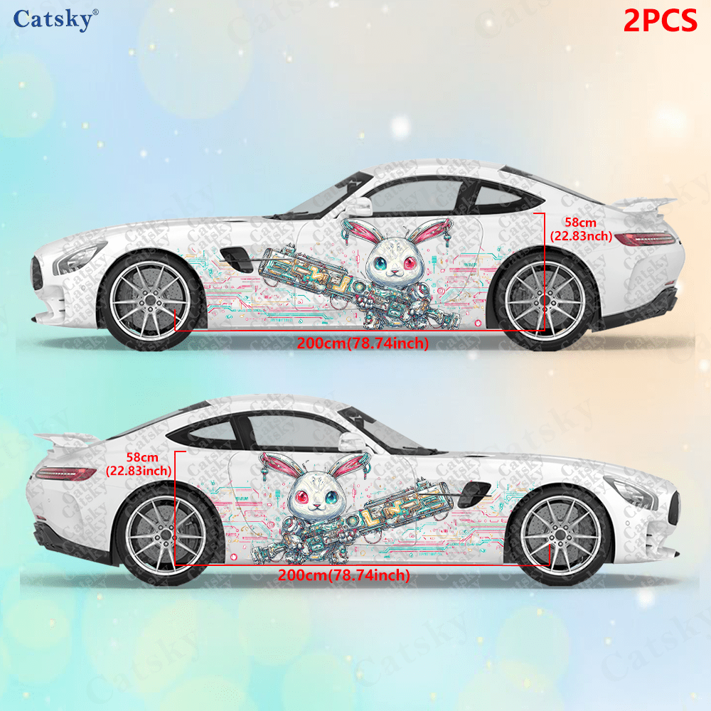 2pcs Cyberpunk Line Tech Bunny - Tech Accessories Gifts ulasan dan harga