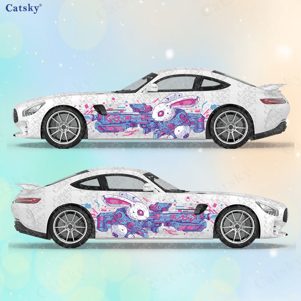2pcs Cyberpunk Line Tech Bunny - Tech Accessories Gifts ulasan dan harga