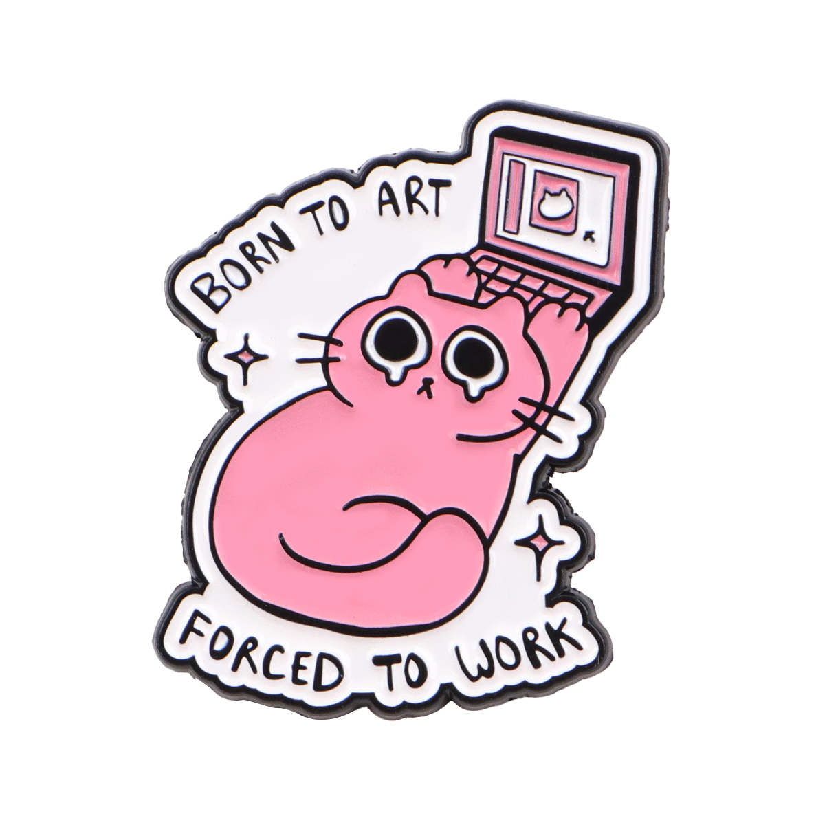 Cute Office Cat Enamel Pin Lap - Tech Accessories For Office ulasan dan harga