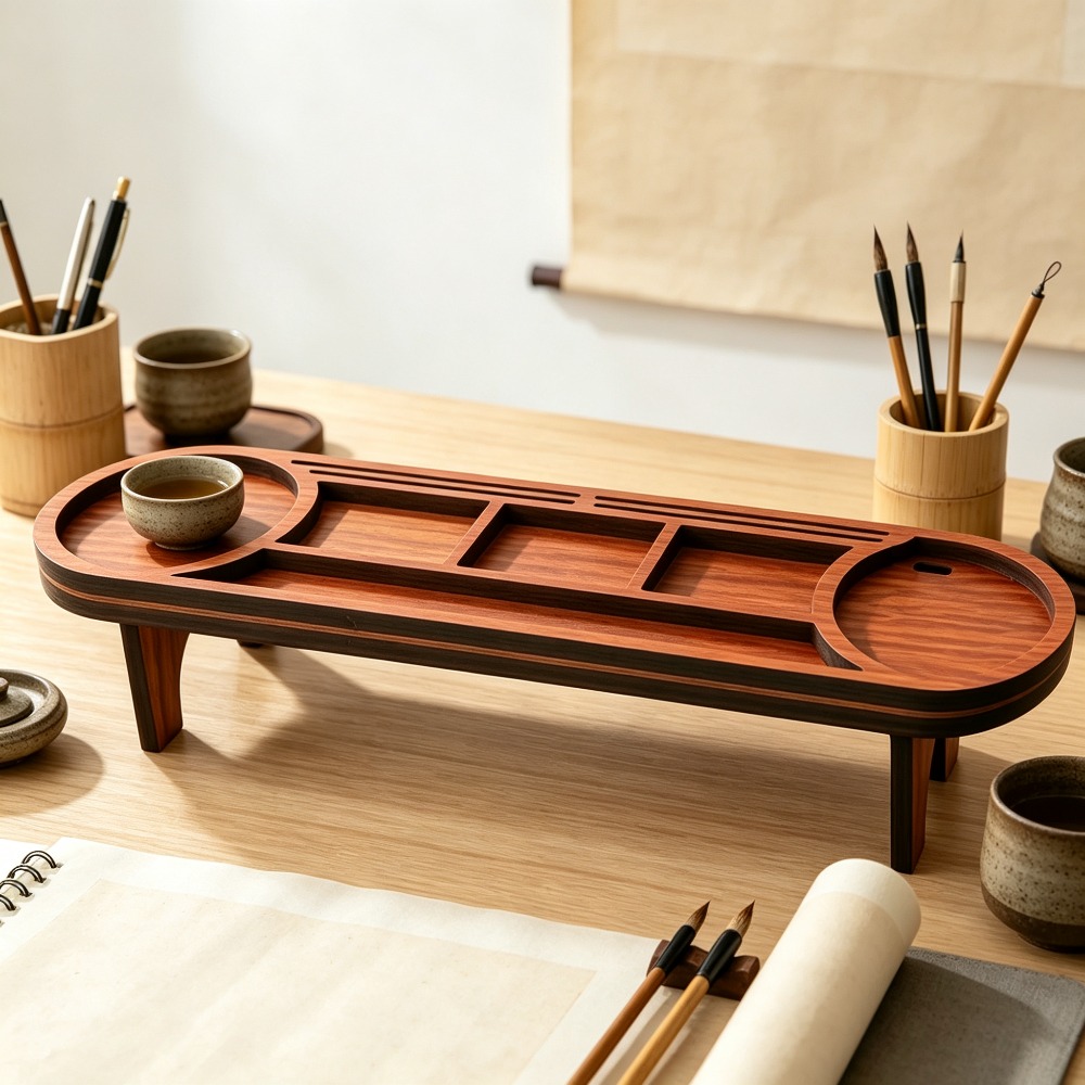 Wooden Desk Organizer with Pho - Tech Accessories For Office ulasan dan harga